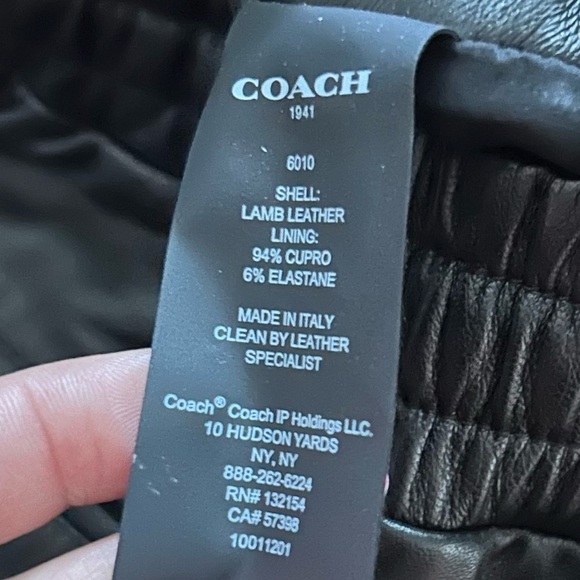 Coach Women’s Leather Joggers Track Pants in Black Sz 4 - Picture 7 of 7
